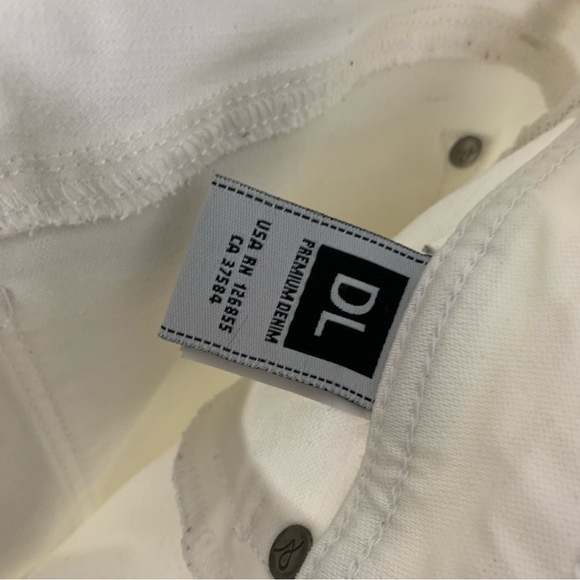 DL1961 White Cream Denim 360 Comfort Straight Leg Jeans 27 - Picture 7 of 9
